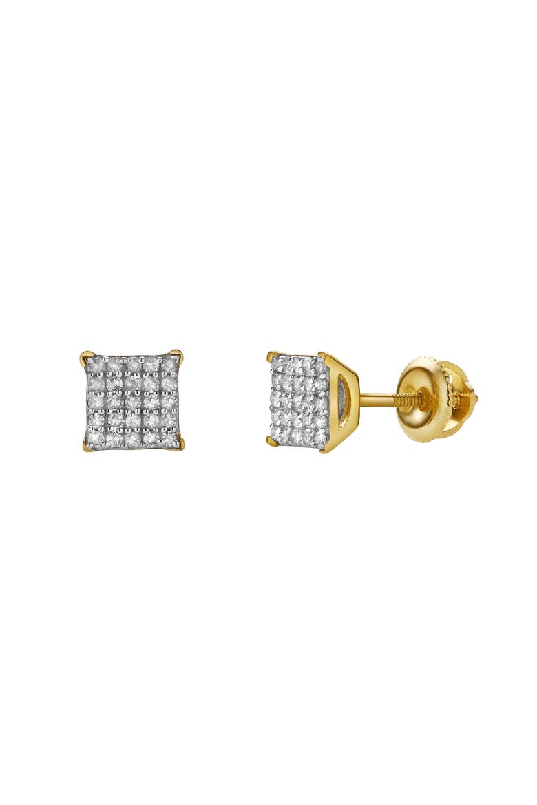 Selestia 10K Yellow Gold Cluster Diamond Unisex Earrings - 0.2 Cts, Main, color, 10K Yellow Gold