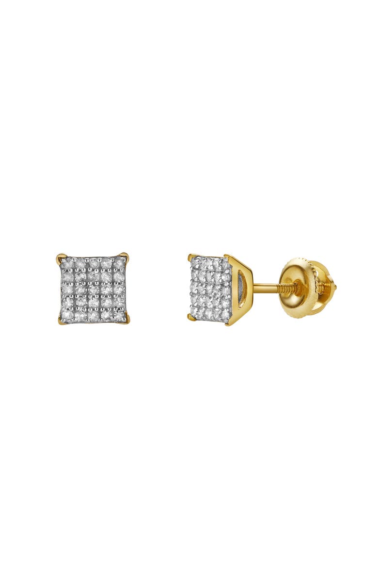 LuvMyJewelry Selestia 10K Yellow Gold Cluster Diamond Unisex Earrings - 0.2 Cts, Main, color, 10K Yellow Gold