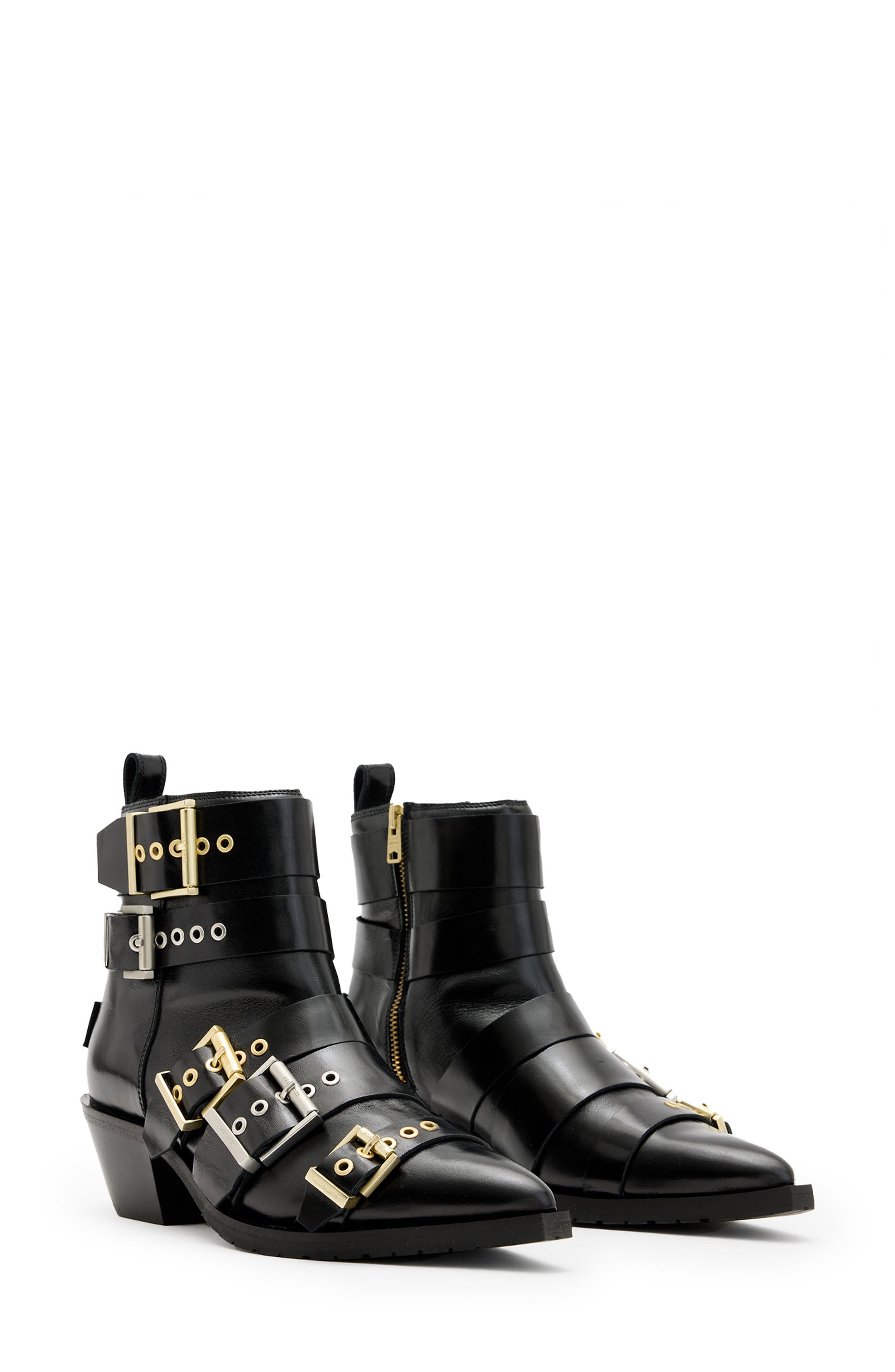 AllSaints Jane Buckle Bootie, Main, color, 