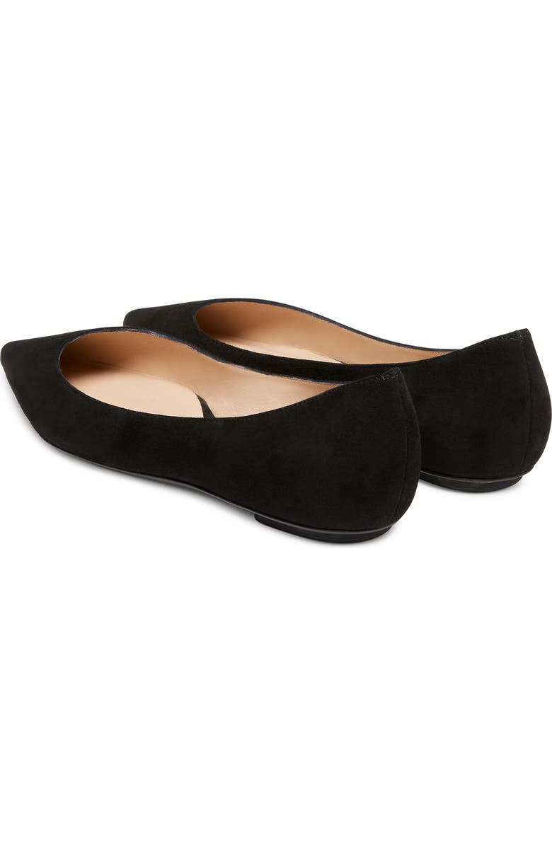 Stuart Weitzman Emilia Pointed Toe Flat, Alternate, color, Black Suede