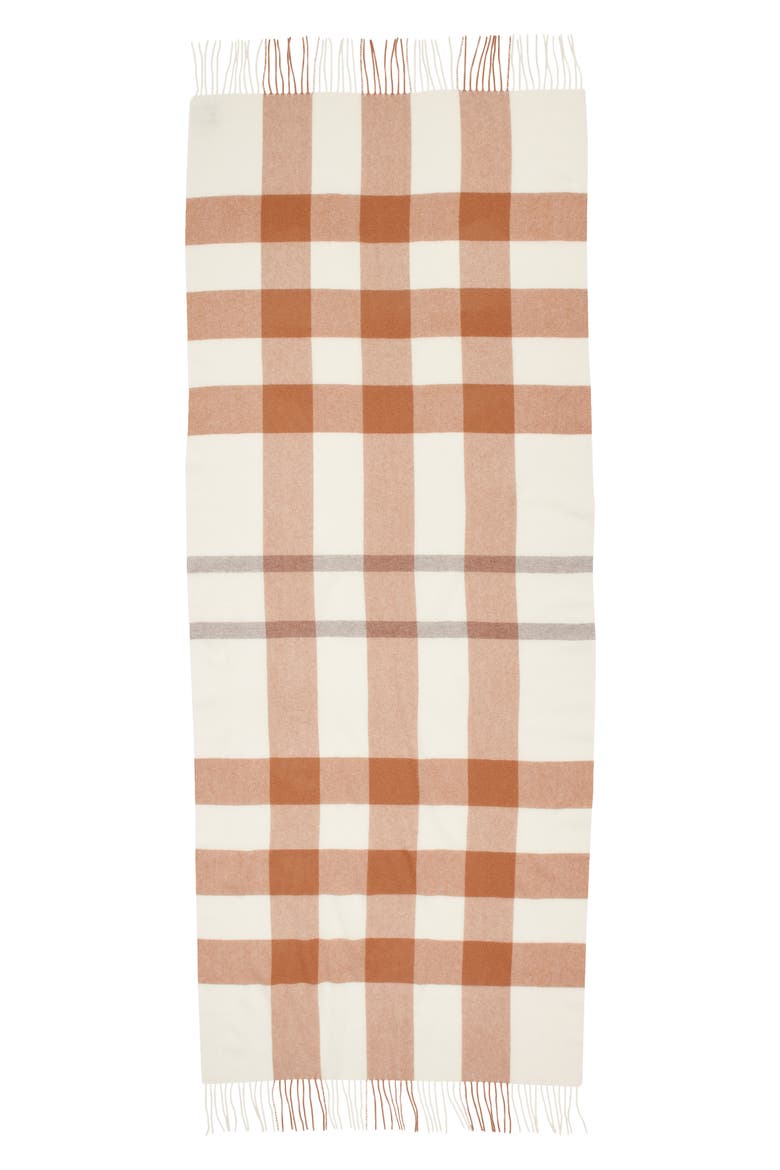 Buffalo Check Cashmere Scarf, Alternate, color, TAN- OATMEAL PLAID COMBO