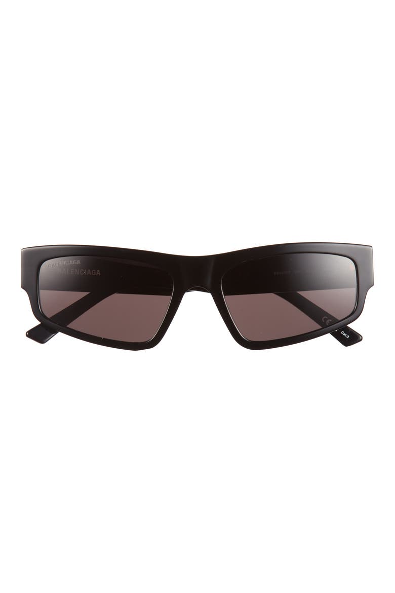 56mm Rectangular Sunglasses, Main, color, BLACK BLACK GREY