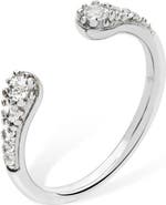Lucy Quartermaine Open Skinny Drip Ring with White Topaz