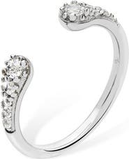 Lucy Quartermaine Open Skinny Drip Ring with White Topaz