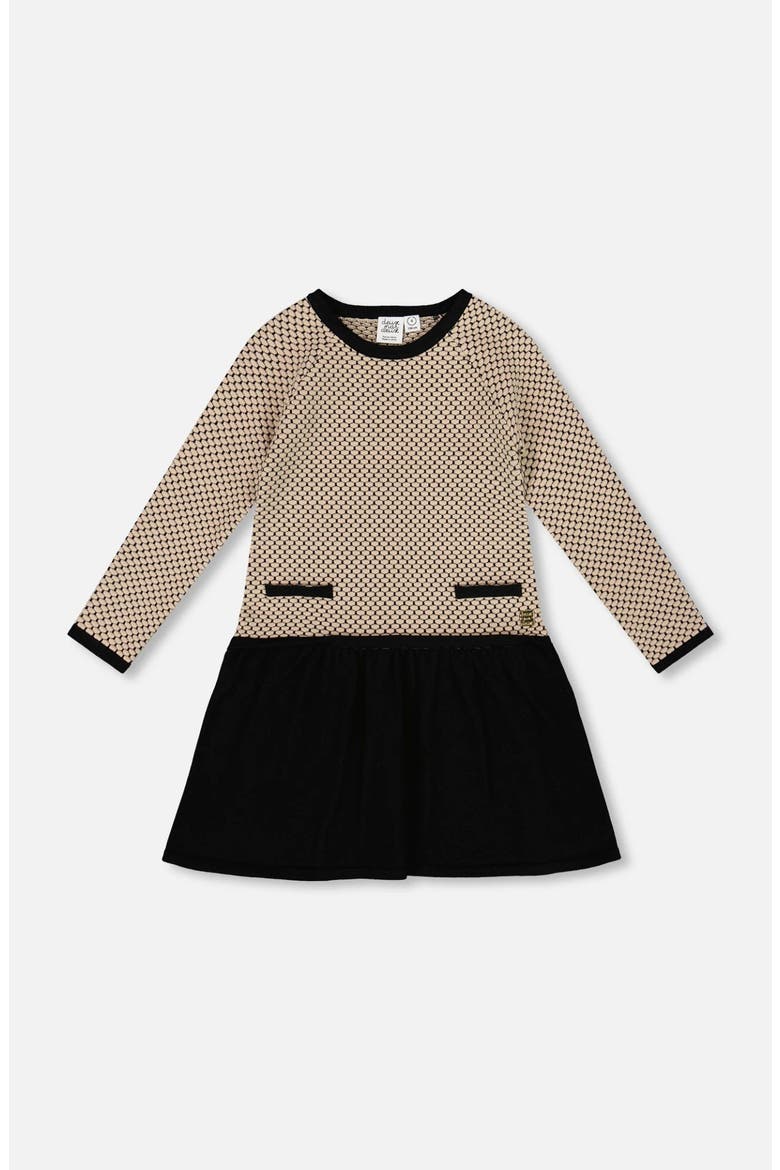 Long Sleeve Knit Sweater Dress, Main, color, Black