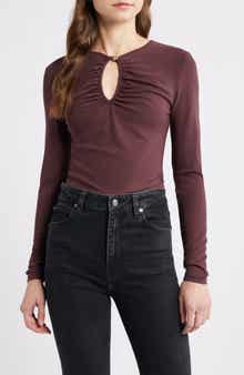 FRAME The Keyhole Long Sleeve Top