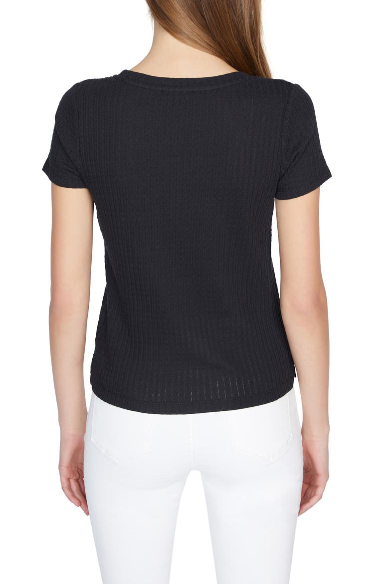Ruby Ribbed Scoop Neck T-Shirt, Alternate, color, BLACK