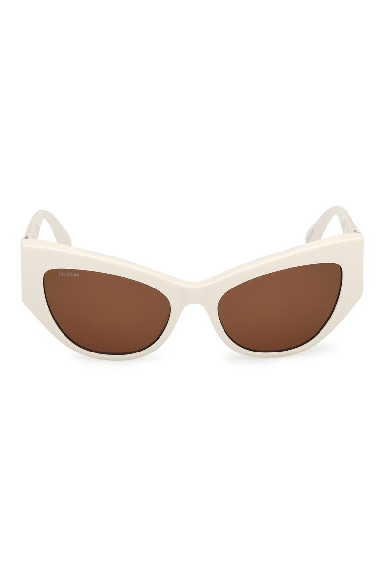54mm Cat Eye Sunglasses, Main, color, SHINY WHITE / BROWN
