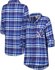 CONCEPTS SPORT Women's Concepts Sport Royal New York Islanders Mainstay Flannel Full-Button Long Sleeve Nightshirt
