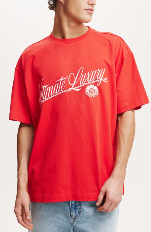 Cotton On Box Fit Graphic T-shirt In Red