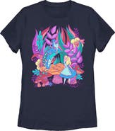 Alice in Wonderland Women's Alice in Wonderland Caterpillar and Alice  Graphic T-Shirt