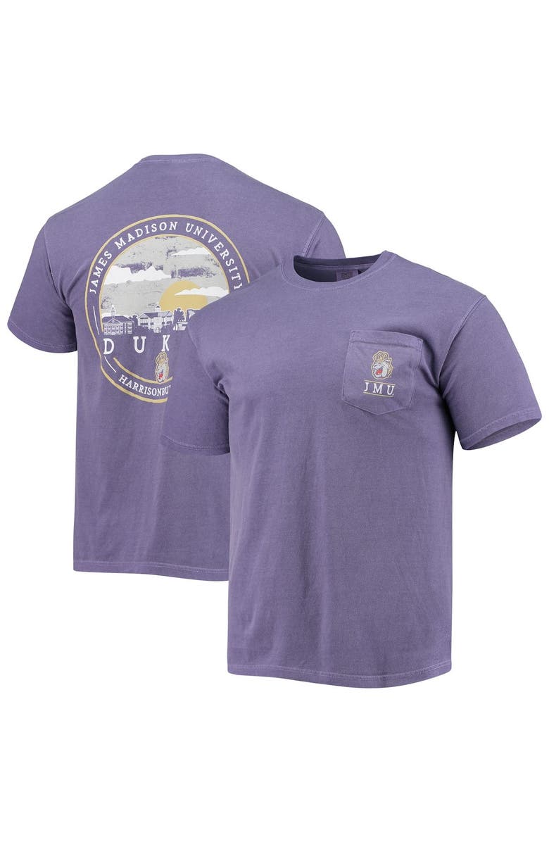 IMAGE ONE Men's Purple James Madison Dukes Circle Campus Scene T-Shirt, Main, color, 
