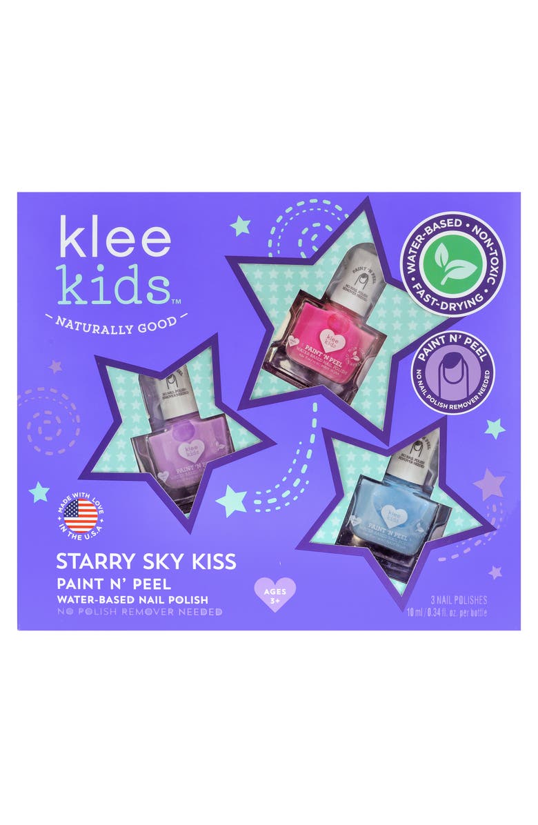Klee Naturals Starry Sky Kiss - Kids' 3-PC Water-Based Nail Polish Kit, Alternate, color, Multi