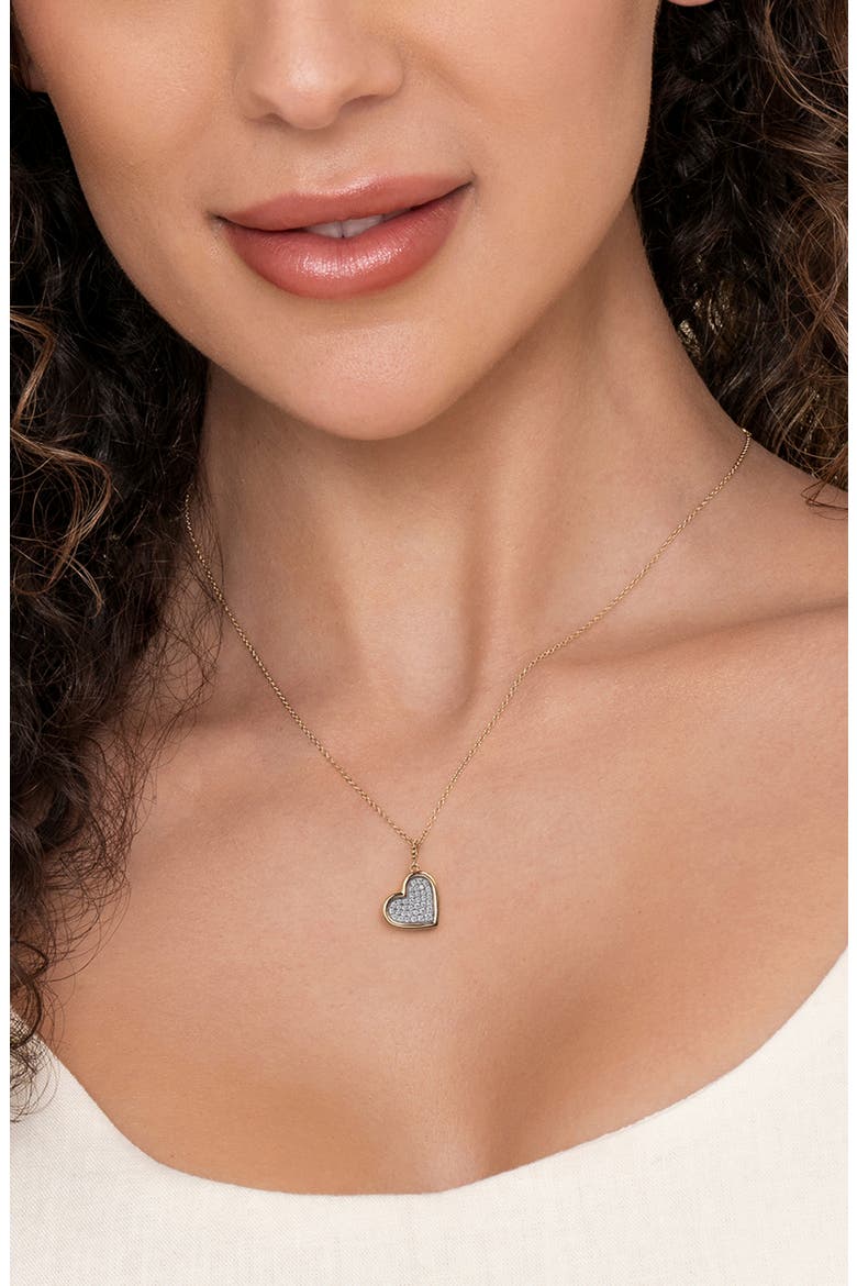 Bujuka 14k Gold Diamond Heart Pendant Necklace, Alternate, color, 14K YELLOW/ WHITE GOLD