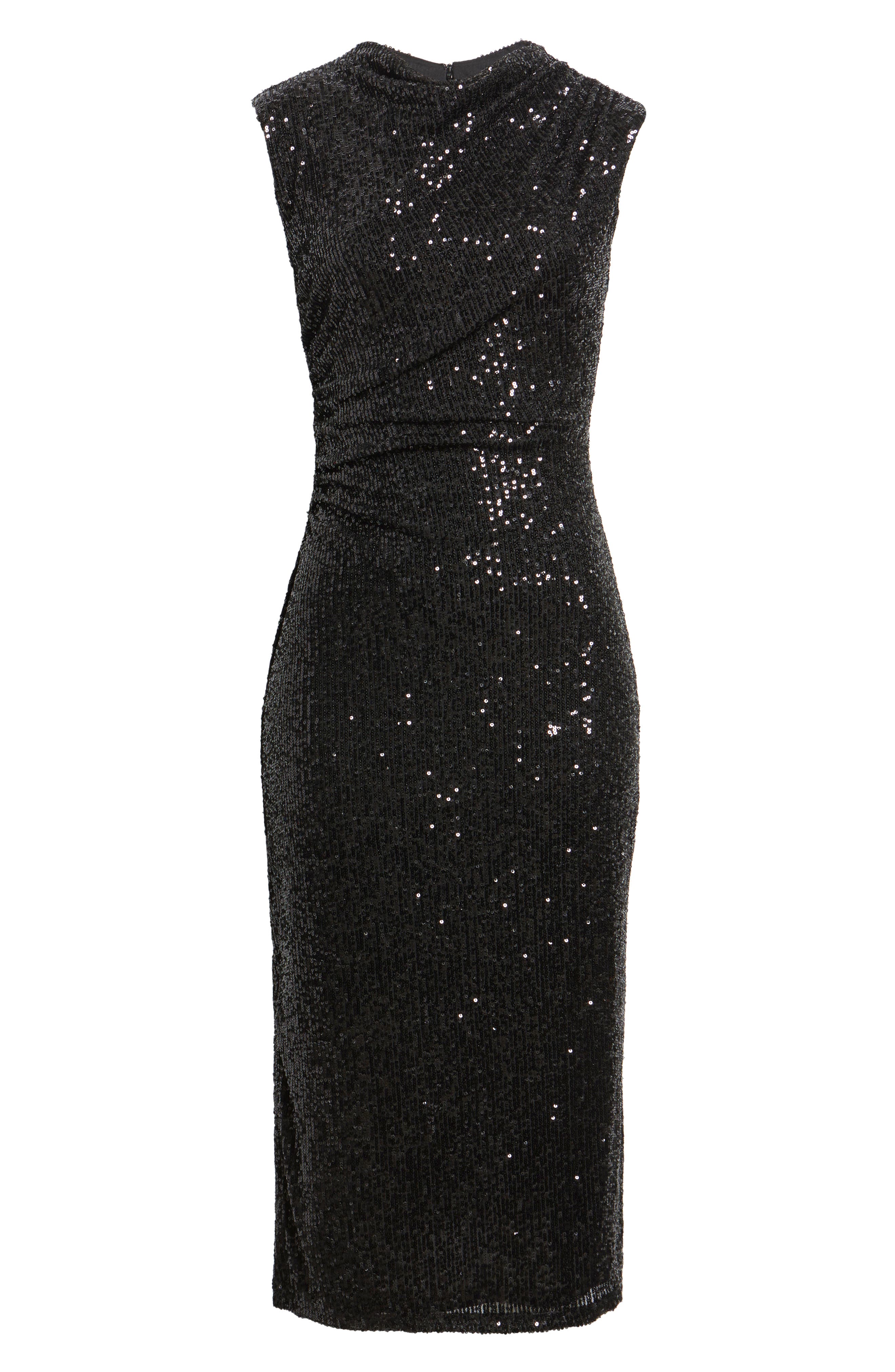 anne klein sequin dress Anne Klein Draped Sequin Midi Dress
