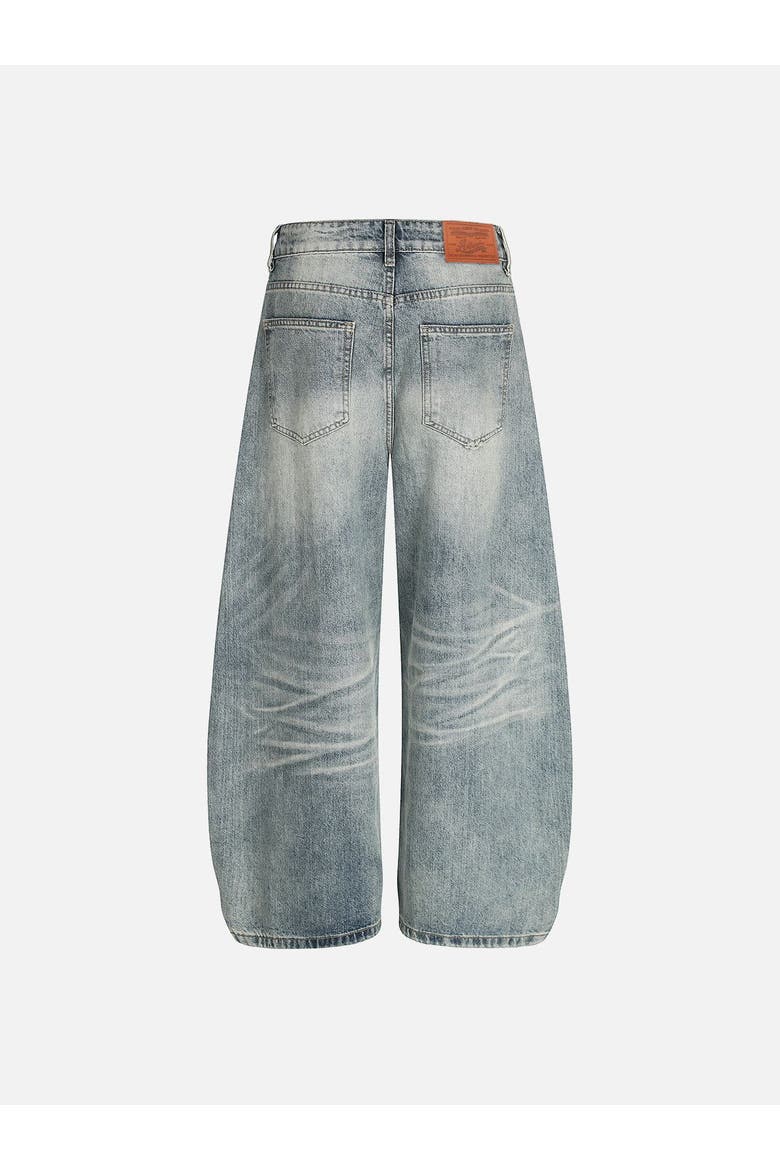 Baggy Barrel Washed Jeans, Alternate, color, Blue