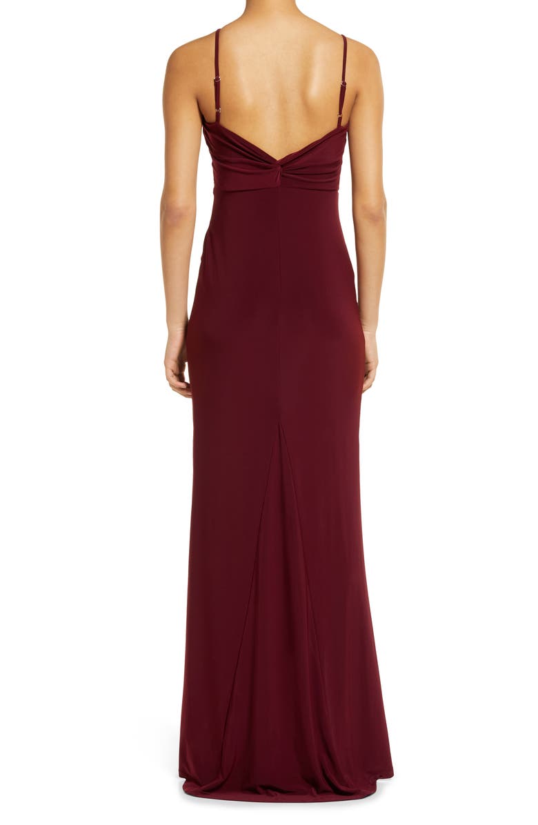 Jump Apparel Ruched Waist Jersey Column Gown, Alternate, color, 
