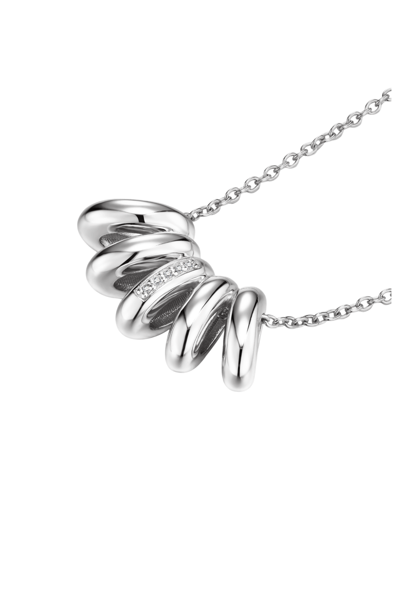 Stella Diamond Necklace | 5 natural diamonds | 925 Sterling Silver | Necklace | 17.5 - 19.5 in | White Rhodium, Alternate, color, White Rhodium