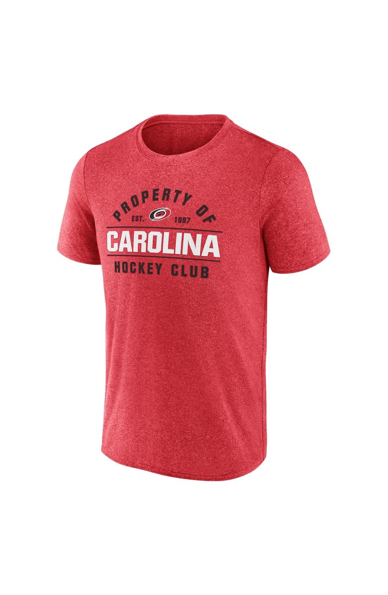FANATICS Men's Fanatics Heather Red Carolina Hurricanes Property Of T-Shirt, Alternate, color, Heather Red