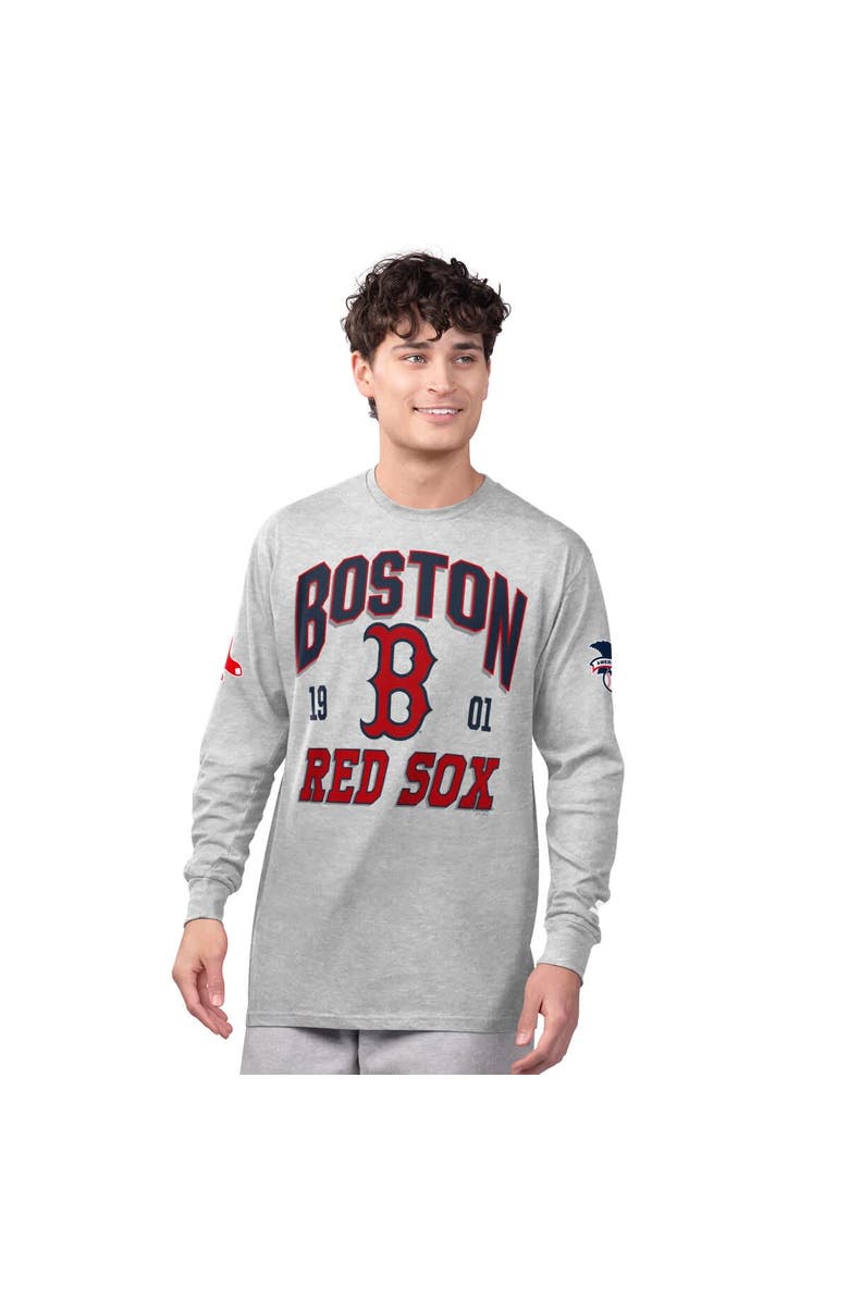 STARTER Men's Starter  Heather Gray/Navy Boston Red Sox Two-Pack Long Sleeve & Short Sleeve T-Shirt Set, Alternate, color, Navy