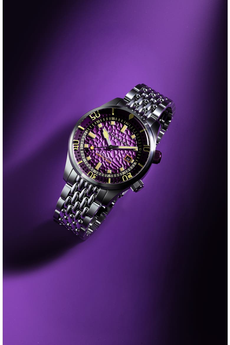 Bradner Automatic Bracelet Watch, 42mm, Alternate, color, PURPLE