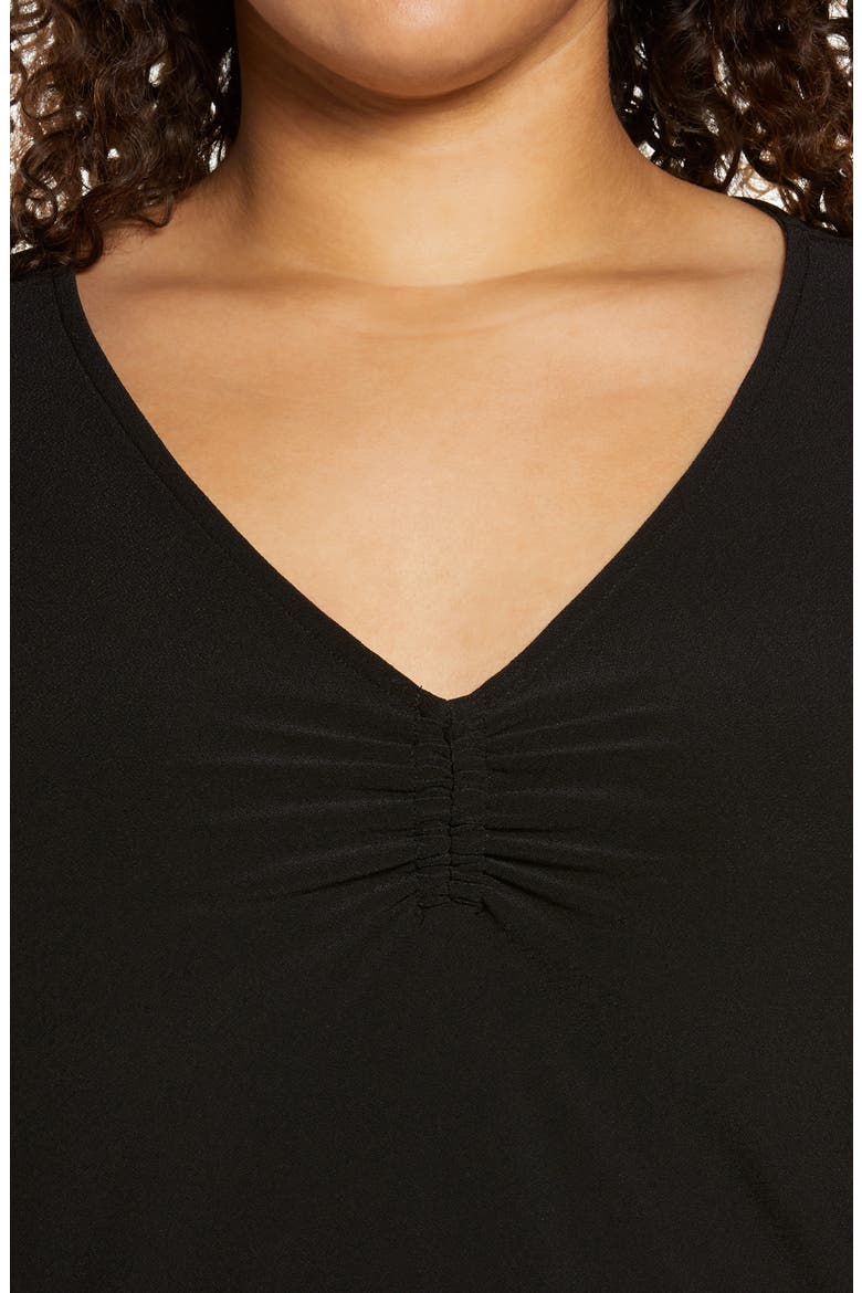 Cinch Front Top, Alternate, color, BLACK