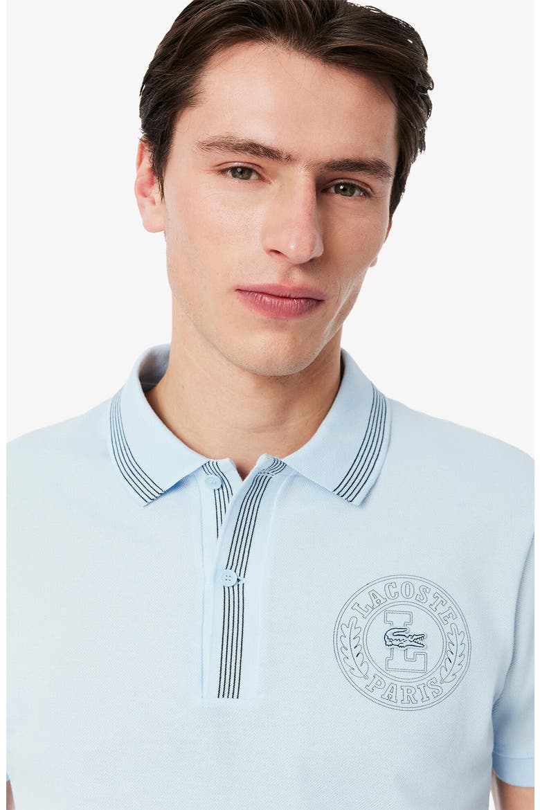 Croc Embroidered Cotton Piqué Polo, Alternate, color, LIGHT BLUE