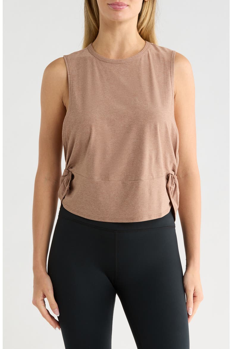 Featherweight Side Twist Tank, Main, color, DESERT SAND HEATHER
