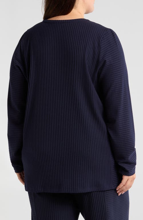 Eileen Fisher Womens Crewneck Split Hem Tunic Top In Ink