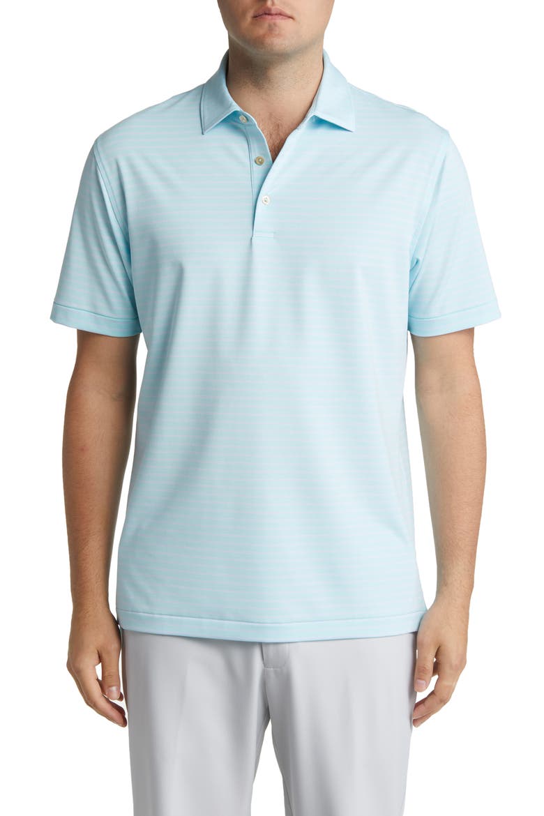 Drum Stripe Performance Golf Polo, Main, color, CELESTE