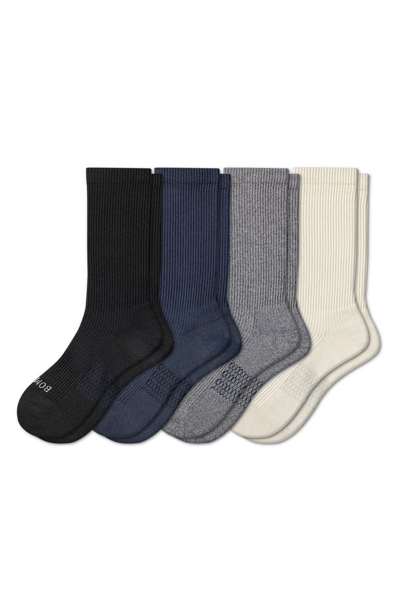 Bombas Assorted 4-Pack Ribbed Crew Socks, Main, color, 