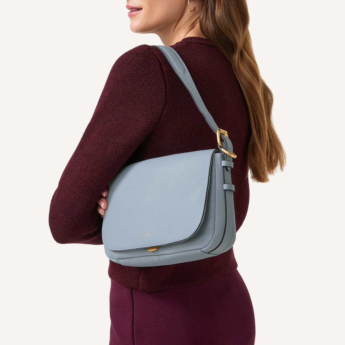 Radley Grafton Street Small Flapover Crossbody Bag, Alternate, color, Smoke Blue