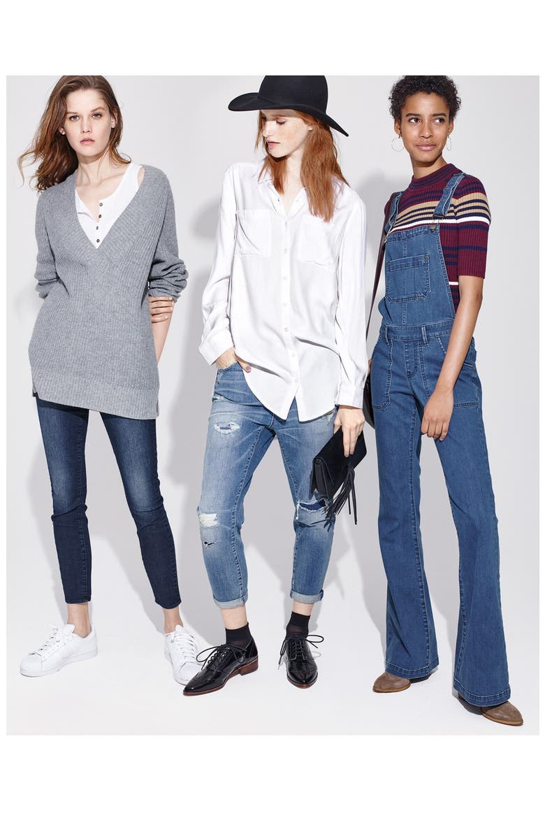 Woven Twill Tunic, Alternate, color, WHITE