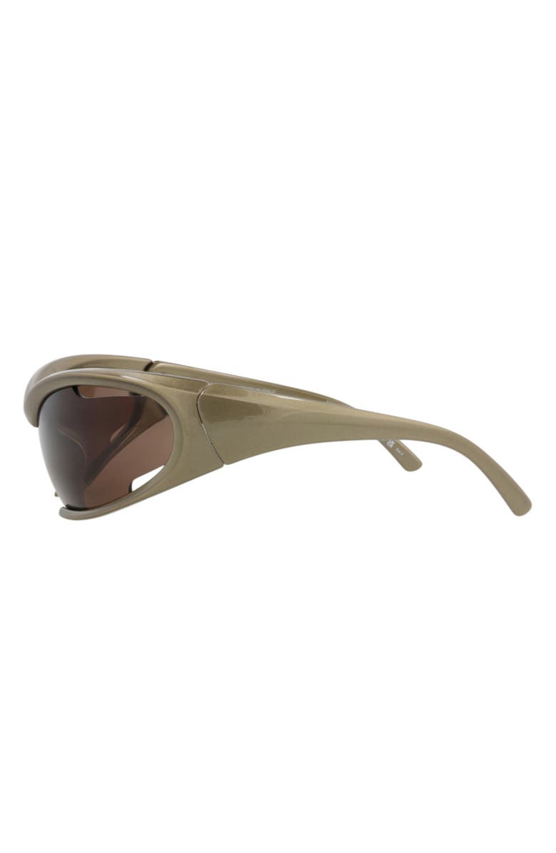Balenciaga 78mm Geometric Sunglasses, Alternate, color, Green Green Brown