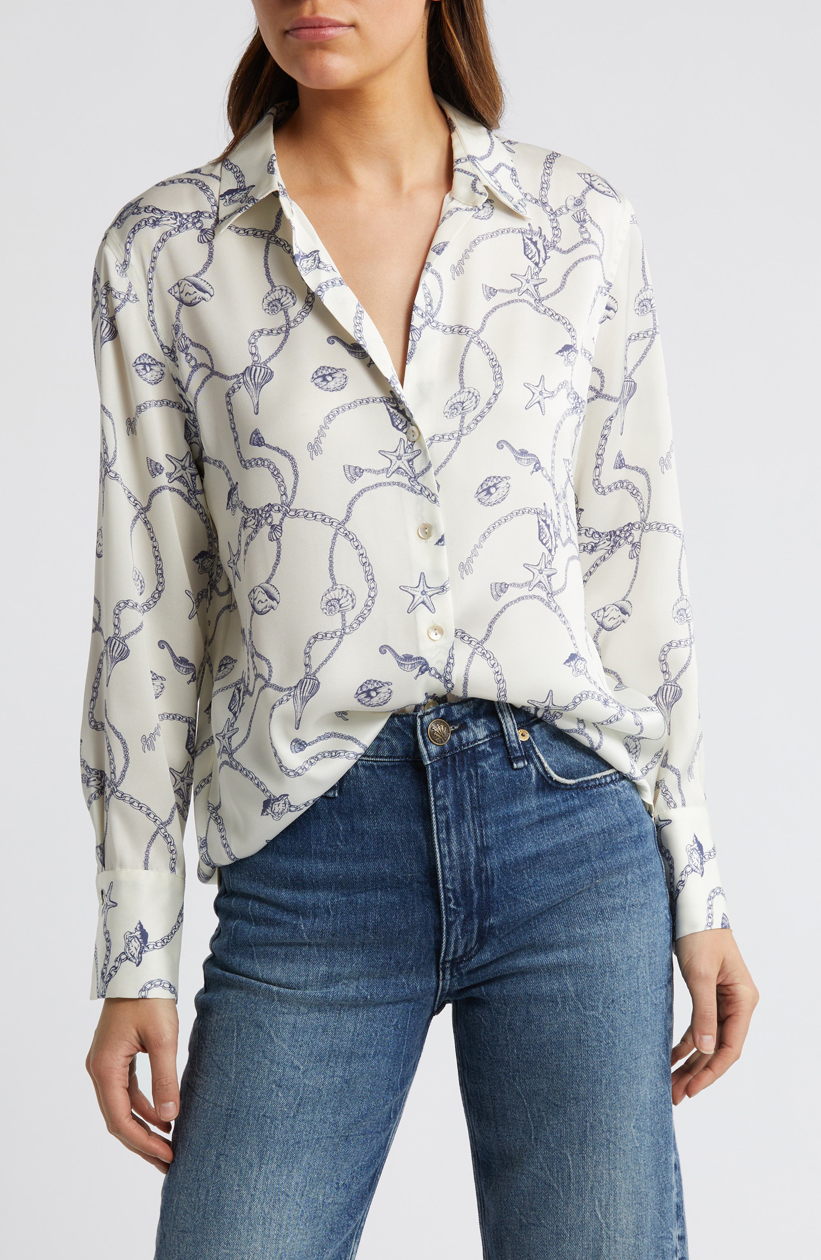 Rails Ledger Nautical Print Button-Up Shirt