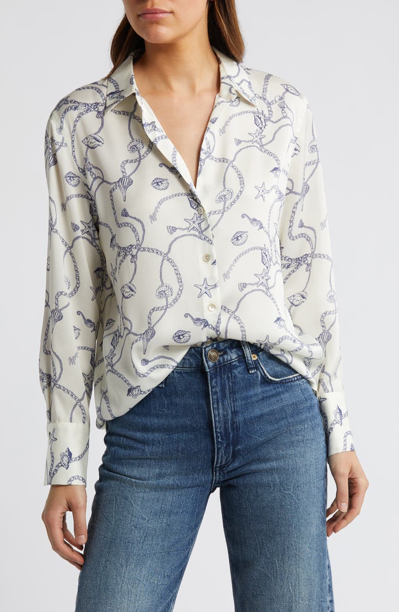 Rails Ledger Nautical Print Button-Up Shirt, Main, color, Nautical Chain