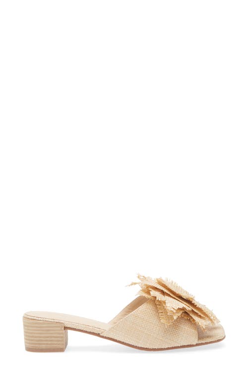 Chocolat Blu Flower Embellished Raffia Sandal In Natural Raffia