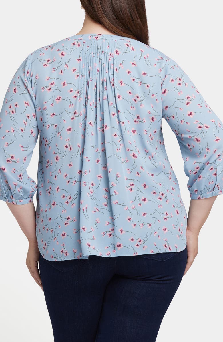 NYDJ Semisheer Pintuck Blouse, Alternate, color, Mountain Petals