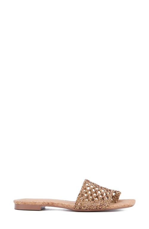Torgeis Bronze Woven Slide Sandal In Bronze
