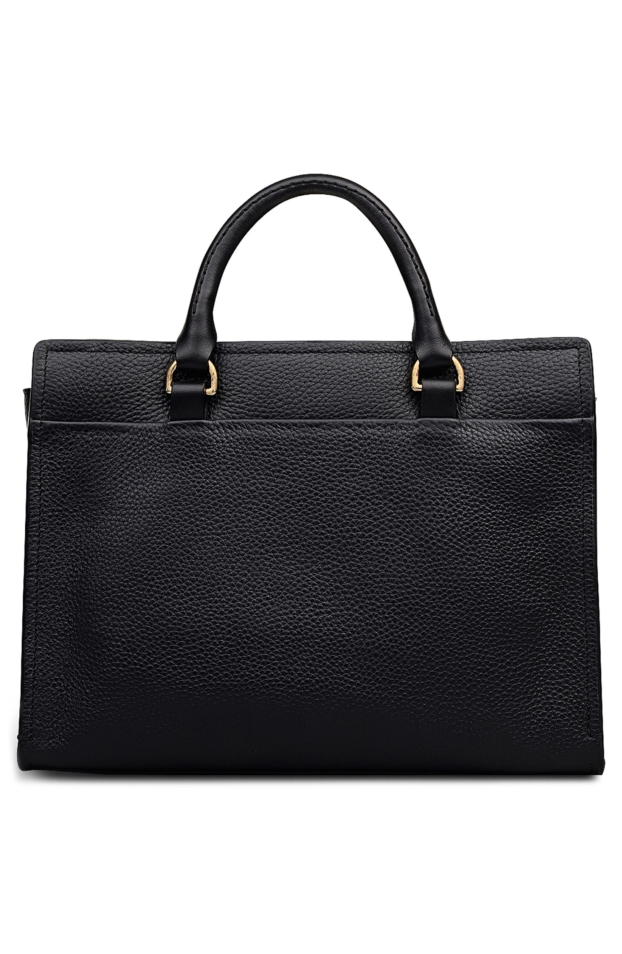 Radley Talbot Way Medium Zip Top Leather Satchel, Alternate, color, Black