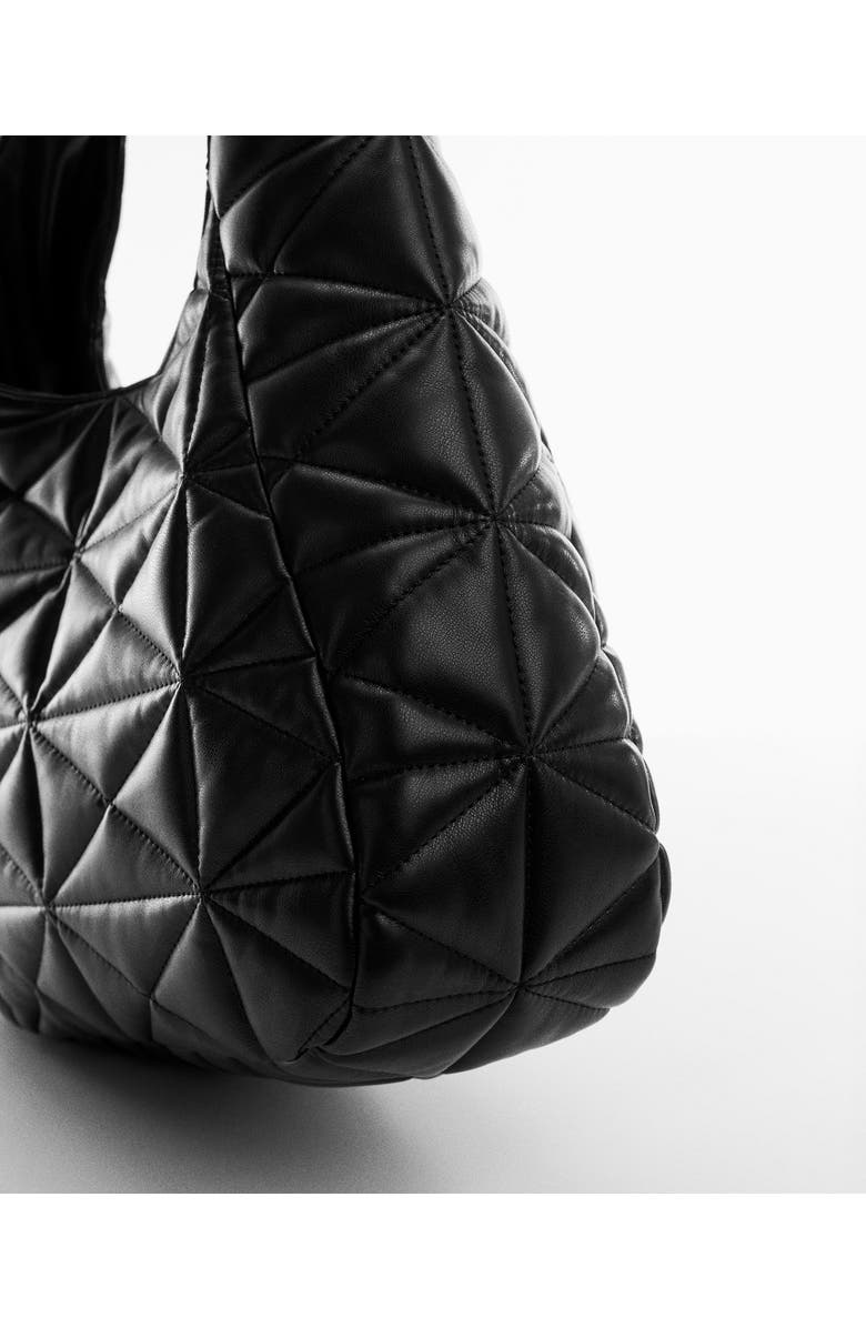 MANGO Quilted Faux Leather Top Handle Bag, Alternate, color,