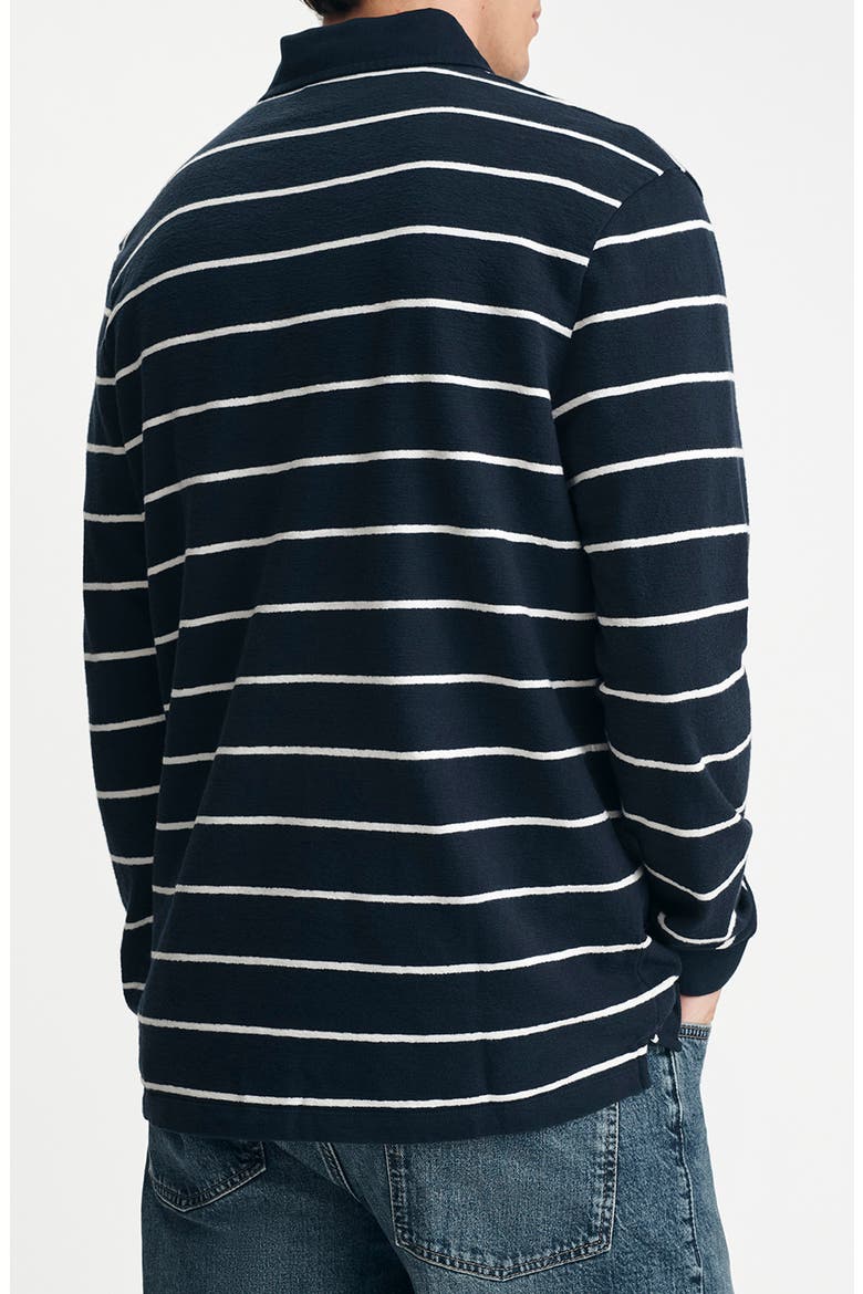 Striped Long Sleeve Polo, Alternate, color, NAVY