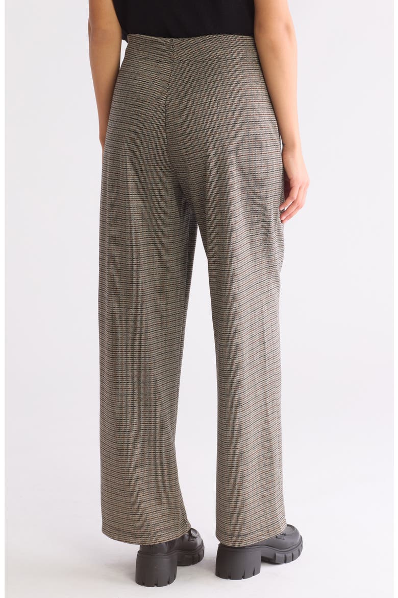 Double Knit Wide Leg Pants, Alternate, color, BLACK/ BROWN HOUNDSTOOTH