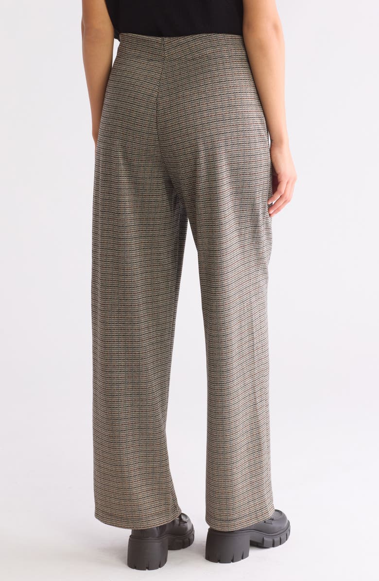 MAX STUDIO Double Knit Wide Leg Pants, Alternate, color, Black/ Brown Houndstooth