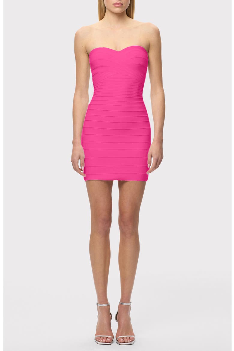 This Isla Strapless Bandage Minidress, Main, color, HOT PINK