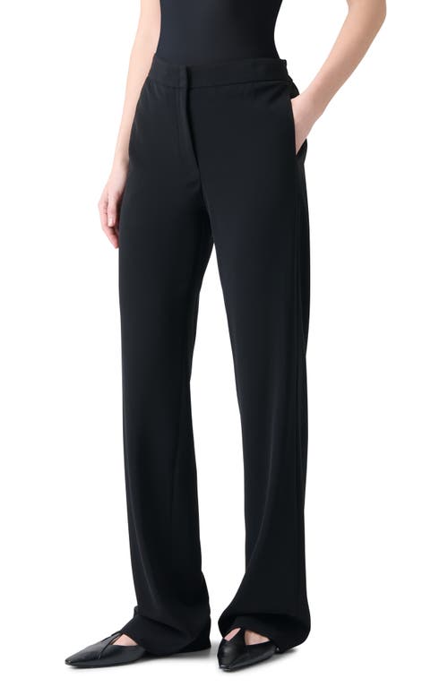 Akris Punto Marla Wide Straight Leg Dress Pant In Black