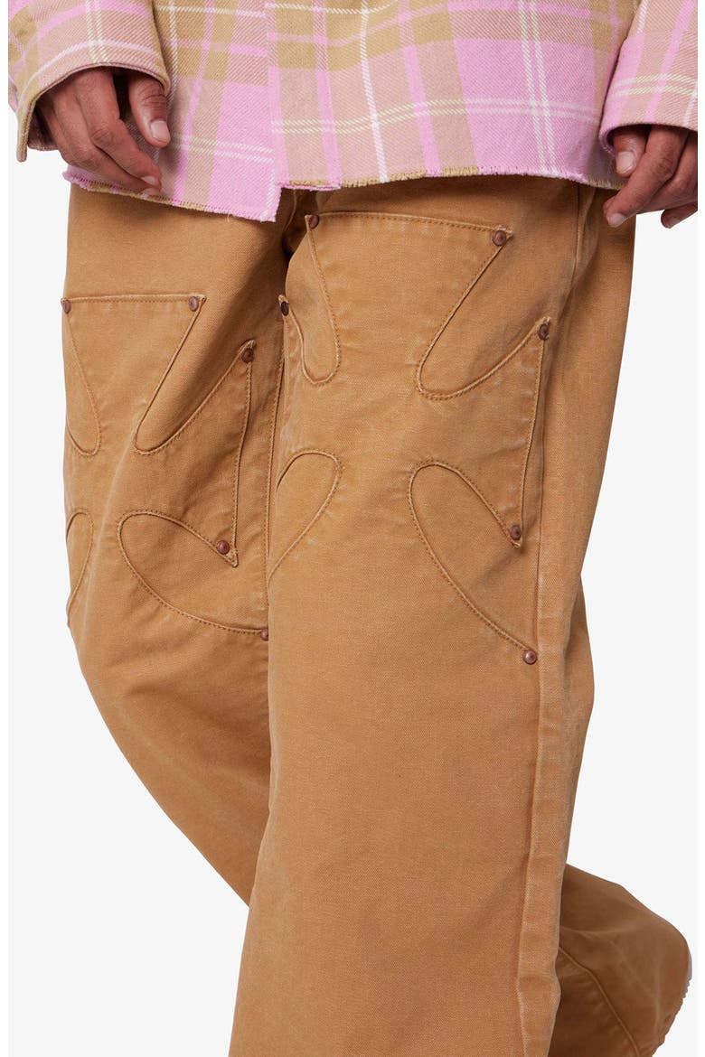 Iron Cross Baggy Flared Cotton Canvas Pants, Alternate, color, TAN