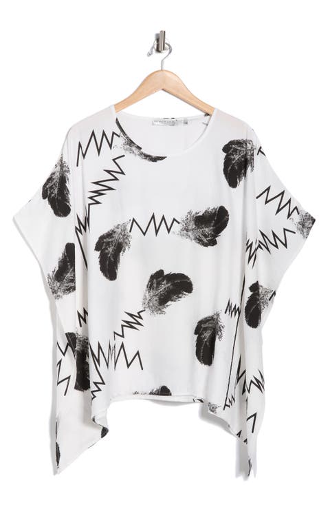 Scribble Print Caftan Top