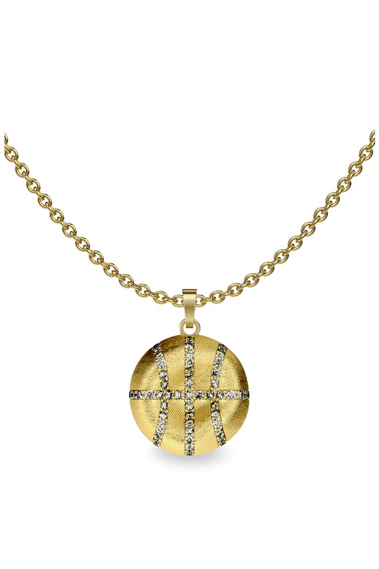 The Basketball Leaking Ball Diamond Pavé Necklace, Main, color, Gold / White Diamond
