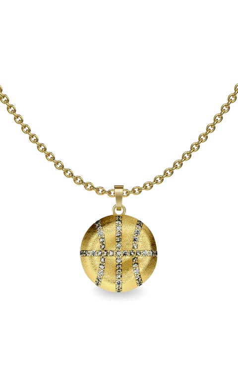 The Basketball Leaking Ball Diamond Pavé Necklace